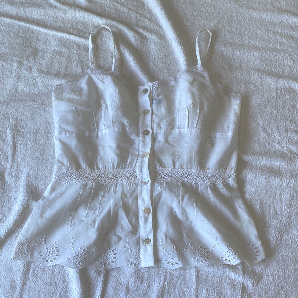 Vintage Italian Eyelet Lace Top